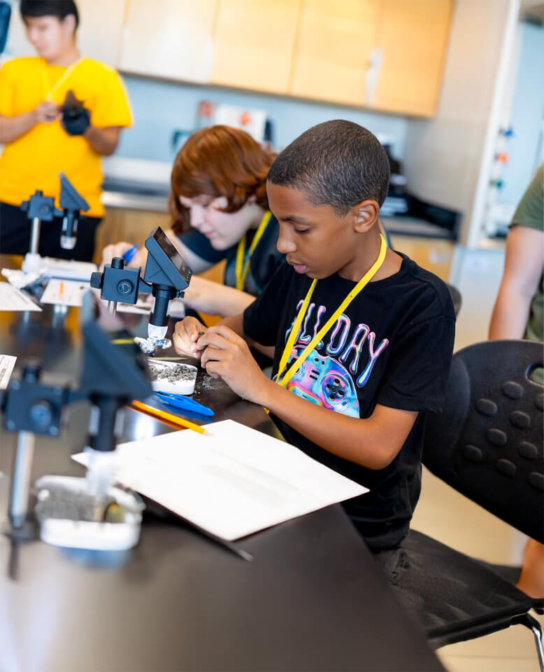Students in a science classroom
