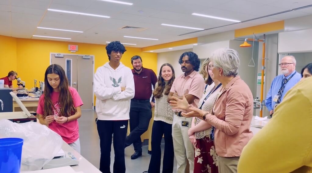 Students in after school research program